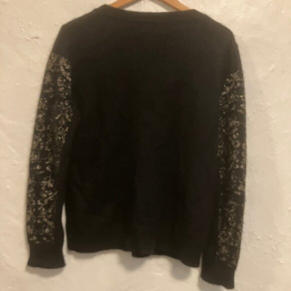 SANDRO Black and Gold sweater in Angora blend Eur size 3 / US size 8 - Picture 4 of 7